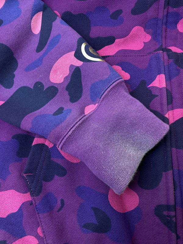 【中古品】【メンズ】 A BATHING APE アベイシングエイプ SHARK HOODIE OZXSWM115001M シャーク フーディ メンズ フルジップ パーカー スウェット 142-261022-em-41-min サイズ：XL カラー：パープル系 万代Net店