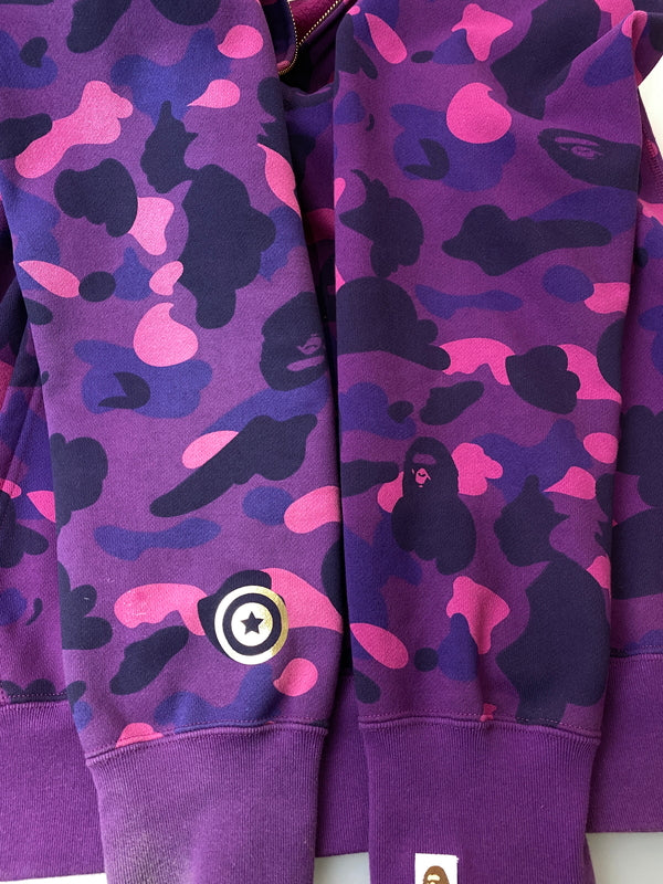 【中古品】【メンズ】 A BATHING APE アベイシングエイプ SHARK HOODIE OZXSWM115001M シャーク フーディ メンズ フルジップ パーカー スウェット 142-261022-em-41-min サイズ：XL カラー：パープル系 万代Net店
