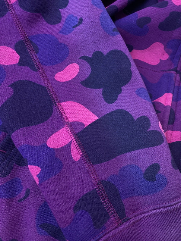 【中古品】【メンズ】 A BATHING APE アベイシングエイプ SHARK HOODIE OZXSWM115001M シャーク フーディ メンズ フルジップ パーカー スウェット 142-261022-em-41-min サイズ：XL カラー：パープル系 万代Net店