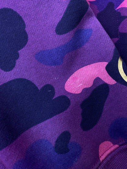 【中古品】【メンズ】 A BATHING APE アベイシングエイプ SHARK HOODIE OZXSWM115001M シャーク フーディ メンズ フルジップ パーカー スウェット 142-261022-em-41-min サイズ：XL カラー：パープル系 万代Net店