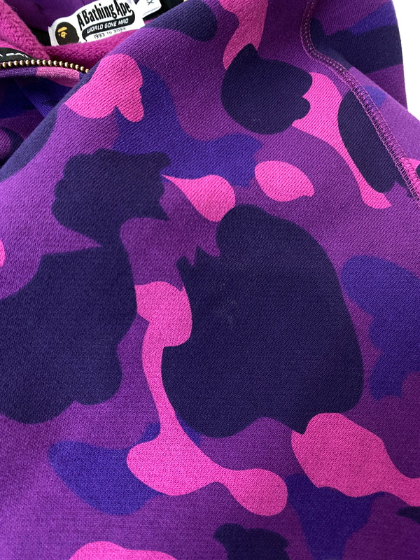 【中古品】【メンズ】 A BATHING APE アベイシングエイプ SHARK HOODIE OZXSWM115001M シャーク フーディ メンズ フルジップ パーカー スウェット 142-261022-em-41-min サイズ：XL カラー：パープル系 万代Net店