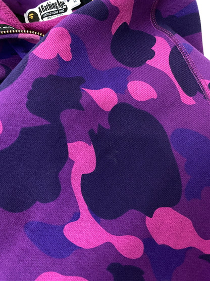 【中古品】【メンズ】 A BATHING APE アベイシングエイプ SHARK HOODIE OZXSWM115001M シャーク フーディ メンズ フルジップ パーカー スウェット 142-261022-em-41-min サイズ：XL カラー：パープル系 万代Net店