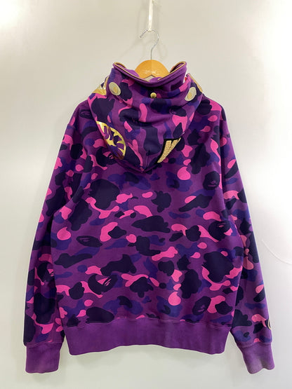 【中古品】【メンズ】 A BATHING APE アベイシングエイプ SHARK HOODIE OZXSWM115001M シャーク フーディ メンズ フルジップ パーカー スウェット 142-261022-em-41-min サイズ：XL カラー：パープル系 万代Net店