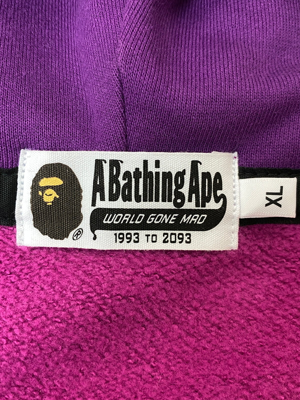 【中古品】【メンズ】 A BATHING APE アベイシングエイプ SHARK HOODIE OZXSWM115001M シャーク フーディ メンズ フルジップ パーカー スウェット 142-261022-em-41-min サイズ：XL カラー：パープル系 万代Net店