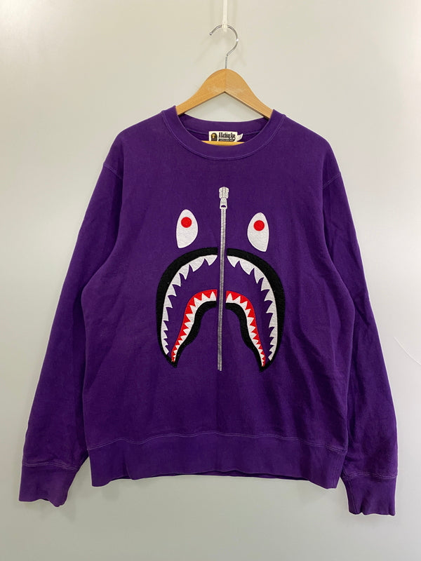 【中古品】【メンズ】 A BATHING APE アベイシン タイガー プリント クルーネック スウェットグエイプ TIGER PLINT CREWNECK SWEAT メンズ トップス トレーナー 142-261022-em-40-min サイズ：XL カラー：パープル 万代Net店