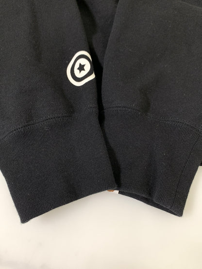 【中古品】【メンズ】 A BATHING APE アベイシングエイプ BAPE FELT SHARK CREWNECK SWEAT ベイプ フェルト シャーク クルーネック スウェット メンズ トップス 長袖 トレーナー 142-261020-em-21-min サイズ：XL カラー：ブラック 万代Net店