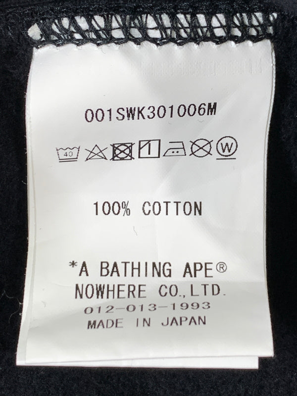 【中古品】【メンズ】 A BATHING APE アベイシングエイプ BAPE FELT SHARK CREWNECK SWEAT ベイプ フェルト シャーク クルーネック スウェット メンズ トップス 長袖 トレーナー 142-261020-em-21-min サイズ：XL カラー：ブラック 万代Net店