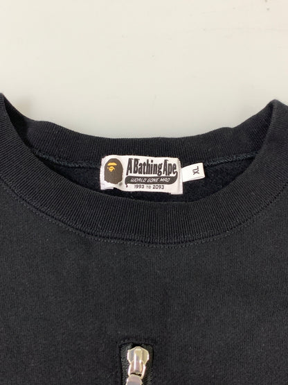 【中古品】【メンズ】 A BATHING APE アベイシングエイプ BAPE FELT SHARK CREWNECK SWEAT ベイプ フェルト シャーク クルーネック スウェット メンズ トップス 長袖 トレーナー 142-261020-em-21-min サイズ：XL カラー：ブラック 万代Net店