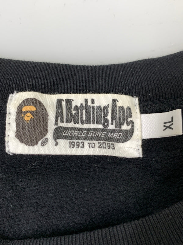 【中古品】【メンズ】 A BATHING APE アベイシングエイプ TIGER PLINT CREWNECK SWEAT タイガー プリント クルーネック スウェット 長袖 トレーナー メンズ トップス 142-261020-em-20-min サイズ：XL カラー：ブラック 万代Net店