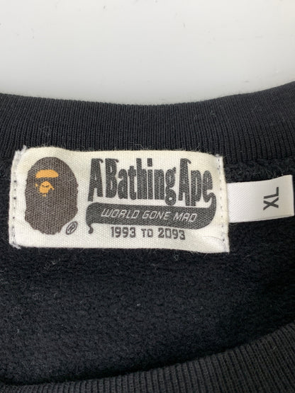 【中古品】【メンズ】 A BATHING APE アベイシングエイプ TIGER PLINT CREWNECK SWEAT タイガー プリント クルーネック スウェット 長袖 トレーナー メンズ トップス 142-261020-em-20-min サイズ：XL カラー：ブラック 万代Net店