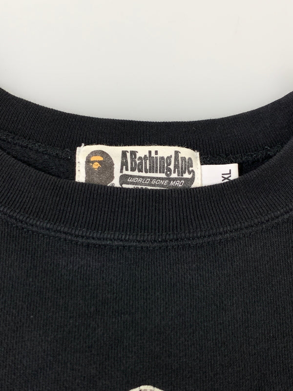 【中古品】【メンズ】 A BATHING APE アベイシングエイプ TIGER PLINT CREWNECK SWEAT タイガー プリント クルーネック スウェット 長袖 トレーナー メンズ トップス 142-261020-em-20-min サイズ：XL カラー：ブラック 万代Net店