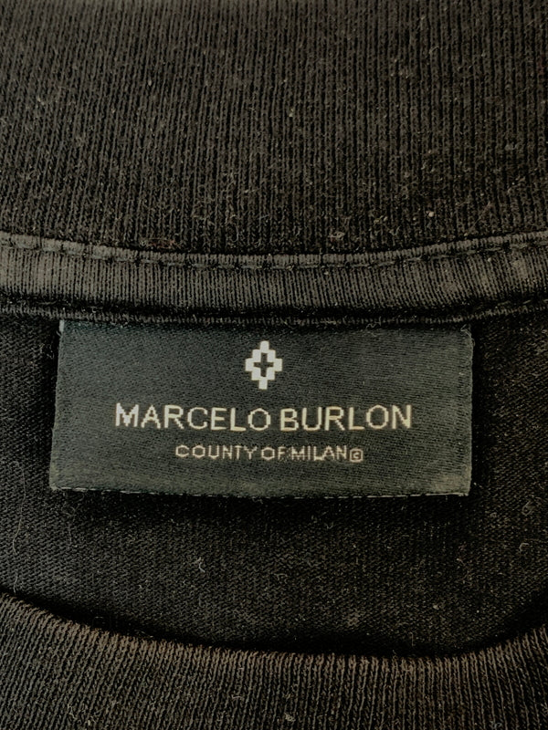 【現状渡し品】【メンズ】 MARCELO BURLON マルセロ・バーロン COUNTY LS TEE CMAB007F18001066 カウンティ ロングスリーブ Tシャツ メンズ 長袖 トップス 141-261022-em-24-min サイズ：M カラー：ブラック 万代Net店