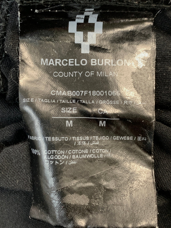 【現状渡し品】【メンズ】 MARCELO BURLON マルセロ・バーロン COUNTY LS TEE CMAB007F18001066 カウンティ ロングスリーブ Tシャツ メンズ 長袖 トップス 141-261022-em-24-min サイズ：M カラー：ブラック 万代Net店