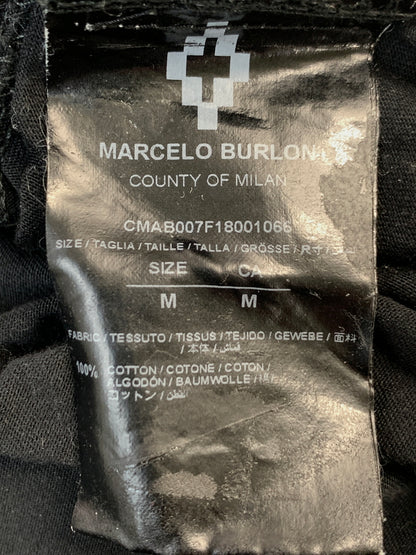 【現状渡し品】【メンズ】 MARCELO BURLON マルセロ・バーロン COUNTY LS TEE CMAB007F18001066 カウンティ ロングスリーブ Tシャツ メンズ 長袖 トップス 141-261022-em-24-min サイズ：M カラー：ブラック 万代Net店
