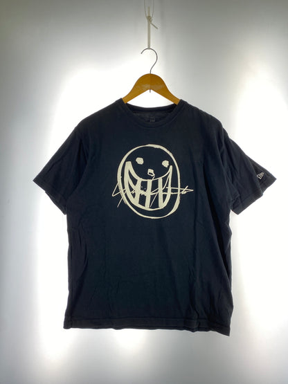 【中古品】【メンズ】 YOHJI YAMAMOTO × NEW ERA ヨウジヤマモト ニューエラ 21SS SMILE LOGO T-SHIRT スマイル ロゴ Tシャツ 半袖 ショートスリーブ 140-261023-hu-22-min サイズ：XL カラー：ブラック 万代Net店