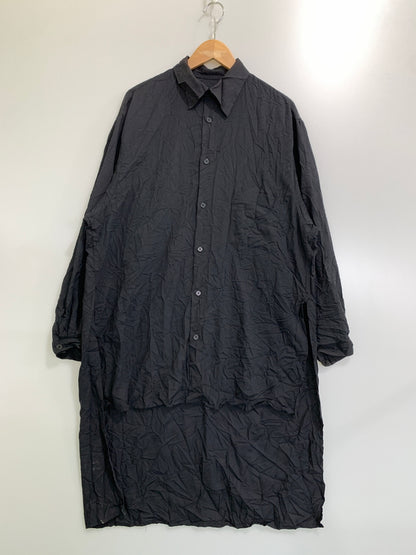 【中古品】【メンズ】 YOHJI YAMAMOTO ヨウジヤマモト ツイルシワ加工 スタッフシャツ B HW-B09-941 長袖シャツ メンズ トップス 140-261020-em-13-min サイズ：3 カラー：ブラック 万代Net店