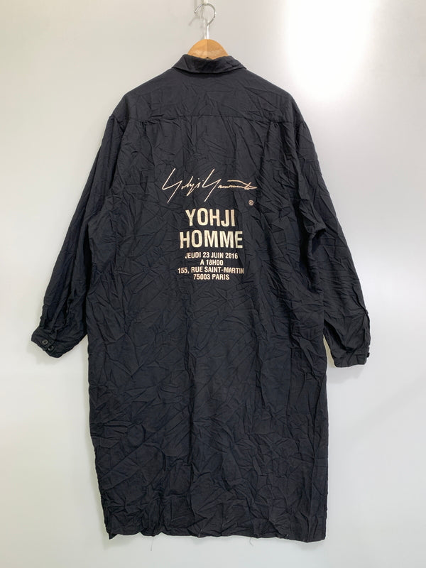 【中古品】【メンズ】 YOHJI YAMAMOTO ヨウジヤマモト ツイルシワ加工 スタッフシャツ B HW-B09-941 長袖シャツ メンズ トップス 140-261020-em-13-min サイズ：3 カラー：ブラック 万代Net店