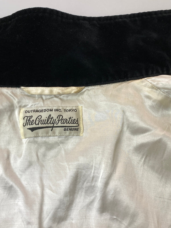 【中古品】【メンズ】 WACKO MARIA ワコマリア x TIM LEHI ティム・リーハイ VELVET VIETNAM JACKET ベルベット ベトナム ジャケット メンズ アウター 光沢 虎 刺繍 ベトジャン 142-261022-em-35-min サイズ：L カラー：ブラック 万代Net店