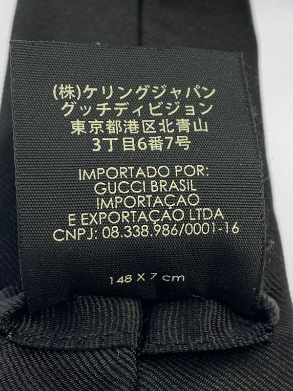 【中古品】【メンズ】 GUCCI グッチ TIGER NECKTIE タイガー ネクタイ 182-261027-jt-05-min カラー：ブラック 万代Net店