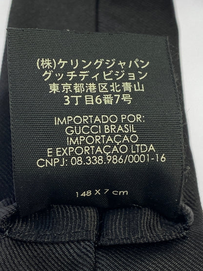 【中古品】【メンズ】 GUCCI グッチ TIGER NECKTIE タイガー ネクタイ 182-261027-jt-05-min カラー：ブラック 万代Net店