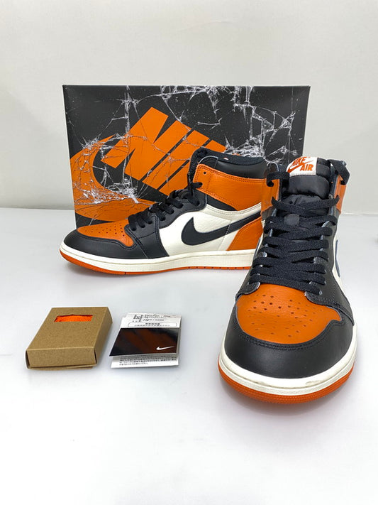 【中古品】【メンズ】 NIKE ナイキ DZ5485-008 AIR JORDAN 1 RETRO HIGH OG SHATTERED BACKBOARD 2025 エアジョーダン1 ハイ レトロ オージー スニーカー 靴 160-261021-jt-36-min サイズ：US 10.5 28.5cm カラー：Black/Black-Starfish 万代Net店