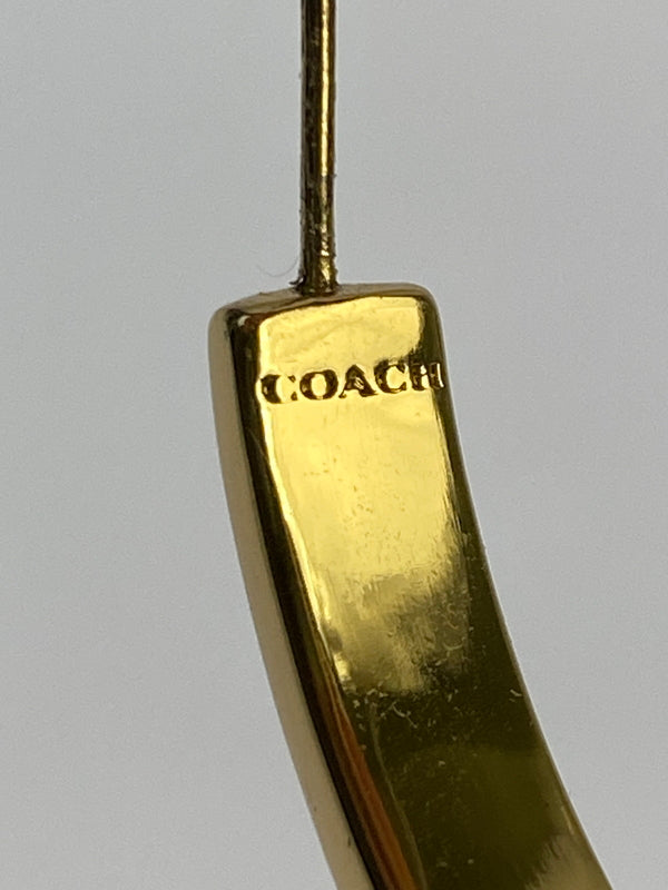 【中古品】【レディース】 COACH コーチ ロゴ ラインストーン フープ ピアス アクセサリー 182-261027-jt-12-min カラー：ゴールド 万代Net店