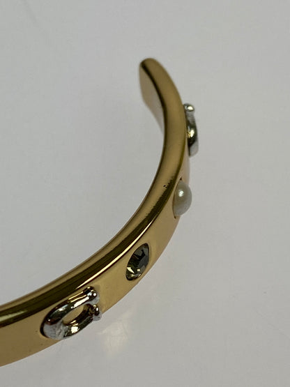 【中古品】【レディース】 COACH コーチ ロゴ ラインストーン フープ ピアス アクセサリー 182-261027-jt-12-min カラー：ゴールド 万代Net店