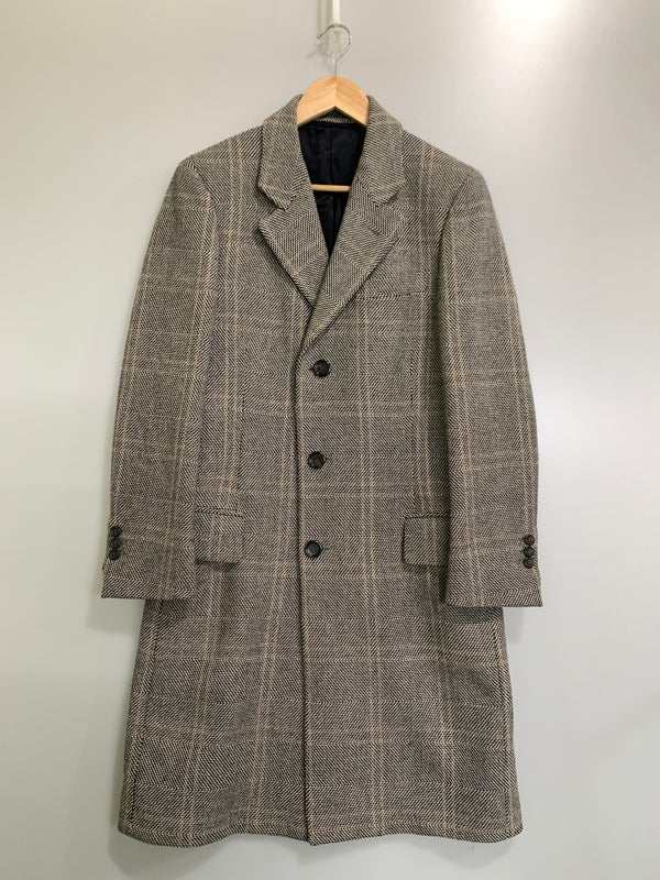 【中古品】【メンズ】 YVE SAINT LAURENT イヴ・サンローラン CHECK CHESTER COAT ステファノ期 チェックコート チェスターコート アウター 141-261024-ta-02-min サイズ：46R カラー：マルチカラー 万代Net店