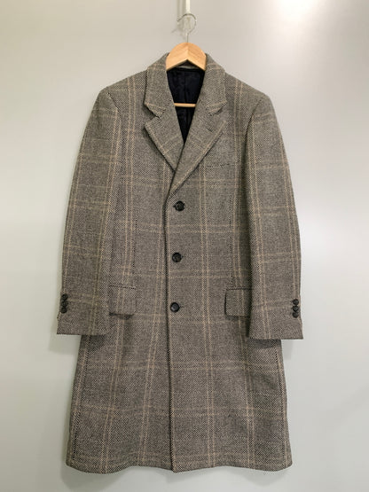 【中古品】【メンズ】 YVE SAINT LAURENT イヴ・サンローラン CHECK CHESTER COAT ステファノ期 チェックコート チェスターコート アウター 141-261024-ta-02-min サイズ：46R カラー：マルチカラー 万代Net店