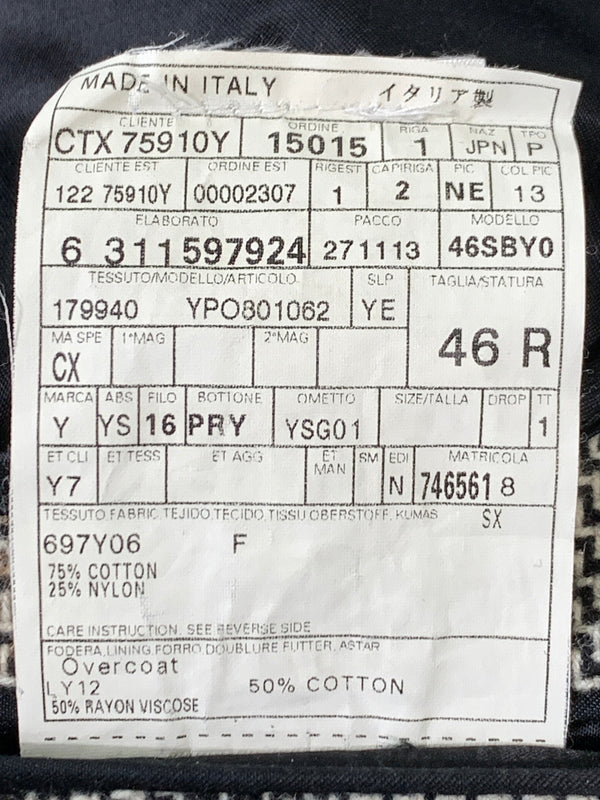 【中古品】【メンズ】 YVE SAINT LAURENT イヴ・サンローラン CHECK CHESTER COAT ステファノ期 チェックコート チェスターコート アウター 141-261024-ta-02-min サイズ：46R カラー：マルチカラー 万代Net店