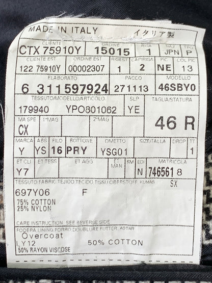 【中古品】【メンズ】 YVE SAINT LAURENT イヴ・サンローラン CHECK CHESTER COAT ステファノ期 チェックコート チェスターコート アウター 141-261024-ta-02-min サイズ：46R カラー：マルチカラー 万代Net店