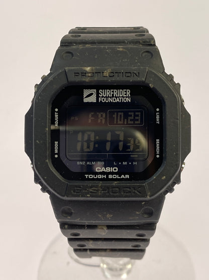 【中古品】【メンズ】 G-SHOCK ジーショック × SURFRIDER FOUNDATION サーフライダーファウンデーション G-5600SRF-1JR 5600 SERIES TOUGH SOLAR DIGITAL WATCH タフ ソーラー デザイン ウォッチ 腕時計 時計 196-261027-jt-13-min カラー：ブラック/マーブル 万代Net店