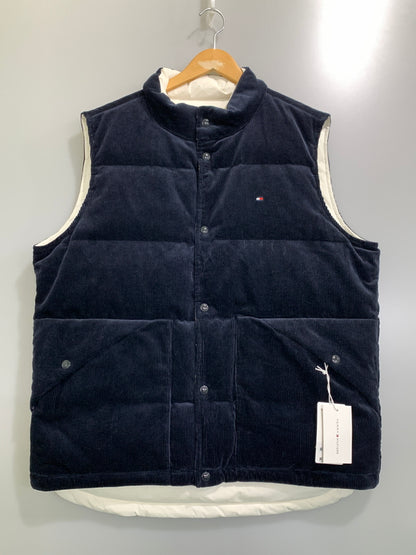 【中古品】【メンズ】 TOMMY HILFIGER トミーヒルフィガー コーデュロイ リバーシブル ベスト ダウンベスト ナイロンベスト 147-261024-ta-21-min サイズ：XL カラー：ネイビー/ホワイト 万代Net店