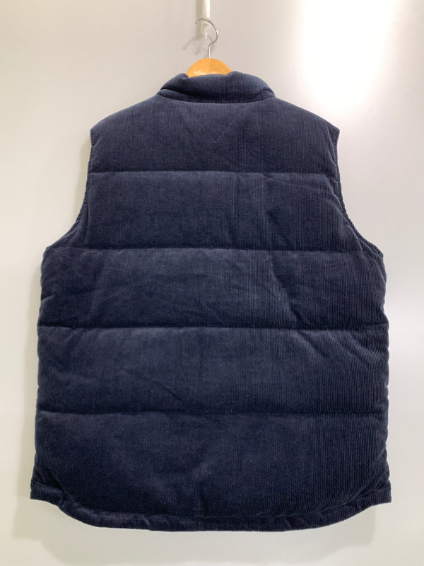【中古品】【メンズ】 TOMMY HILFIGER トミーヒルフィガー コーデュロイ リバーシブル ベスト ダウンベスト ナイロンベスト 147-261024-ta-21-min サイズ：XL カラー：ネイビー/ホワイト 万代Net店