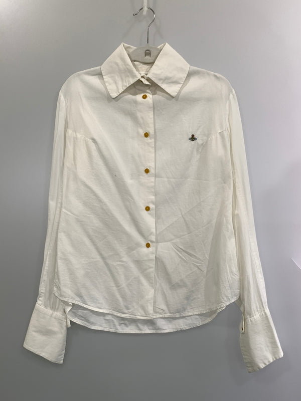 【中古品】【レディース】 VIVIENNE WESTWOOD RED LABEL ヴィヴィアン ウエストウッド レッド レーベル ONE POINT ORB LS SHIRT ロング スリーブ シャツ トップス 170-261028-hu-36-min サイズ：II カラー：ホワイト 万代Net店