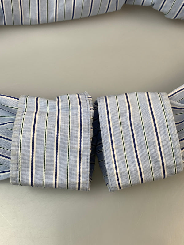 【中古品】【レディース】 VIVIENNE WESTWOOD RED LABEL ヴィヴィアン ウエストウッド レッド レーベル STRIPE SHIRT ストライプ シャツ 長袖 ロングスリーブ トップス 170-261028-hu-35-min サイズ：2 カラー：ライトブルー系 万代Net店