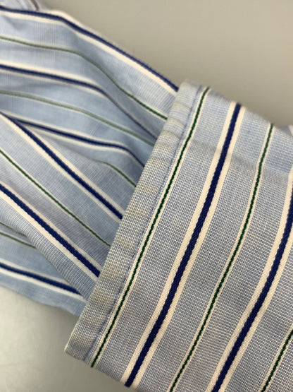 【中古品】【レディース】 VIVIENNE WESTWOOD RED LABEL ヴィヴィアン ウエストウッド レッド レーベル STRIPE SHIRT ストライプ シャツ 長袖 ロングスリーブ トップス 170-261028-hu-35-min サイズ：2 カラー：ライトブルー系 万代Net店
