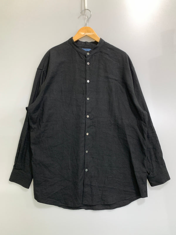 【中古品】【メンズ】 SEMOH セモ LS SILK SHIRT 24-1-03 ロングスリーブ シルク 長袖シャツ ノーカラー メンズ トップス 140-261029-em-03-min サイズ：1 カラー：ブラック 万代Net店