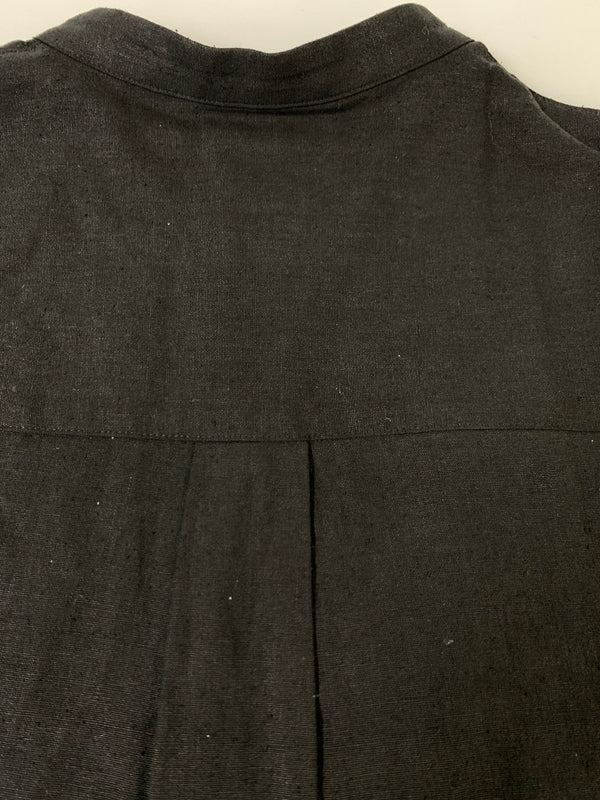 【中古品】【メンズ】 SEMOH セモ LS SILK SHIRT 24-1-03 ロングスリーブ シルク 長袖シャツ ノーカラー メンズ トップス 140-261029-em-03-min サイズ：1 カラー：ブラック 万代Net店