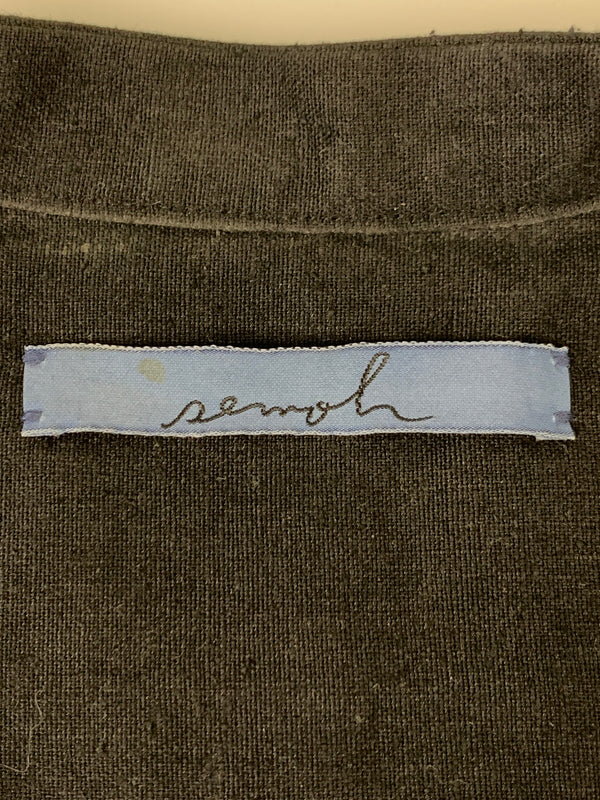 【中古品】【メンズ】 SEMOH セモ LS SILK SHIRT 24-1-03 ロングスリーブ シルク 長袖シャツ ノーカラー メンズ トップス 140-261029-em-03-min サイズ：1 カラー：ブラック 万代Net店