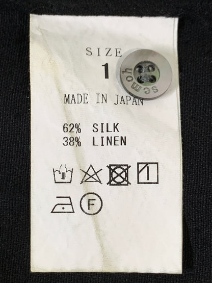 【中古品】【メンズ】 SEMOH セモ LS SILK SHIRT 24-1-03 ロングスリーブ シルク 長袖シャツ ノーカラー メンズ トップス 140-261029-em-03-min サイズ：1 カラー：ブラック 万代Net店