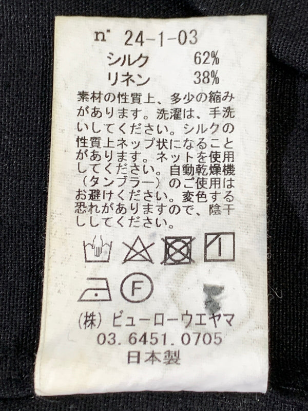 【中古品】【メンズ】 SEMOH セモ LS SILK SHIRT 24-1-03 ロングスリーブ シルク 長袖シャツ ノーカラー メンズ トップス 140-261029-em-03-min サイズ：1 カラー：ブラック 万代Net店