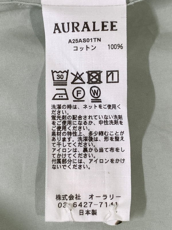 【中古品】【メンズ】 AURALEE オーラリー WASHED FINX TWILL SHIRT ウォッシュド フィンクス ツイル シャツ A25AS01TN 長袖 シャツ ロングスリーブ 140-261028-hu-05-min サイズ：5 カラー：ミントグリーン系 万代Net店