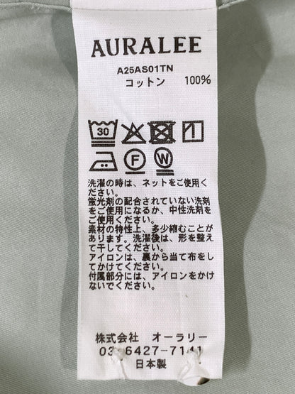 【中古品】【メンズ】 AURALEE オーラリー WASHED FINX TWILL SHIRT ウォッシュド フィンクス ツイル シャツ A25AS01TN 長袖 シャツ ロングスリーブ 140-261028-hu-05-min サイズ：5 カラー：ミントグリーン系 万代Net店