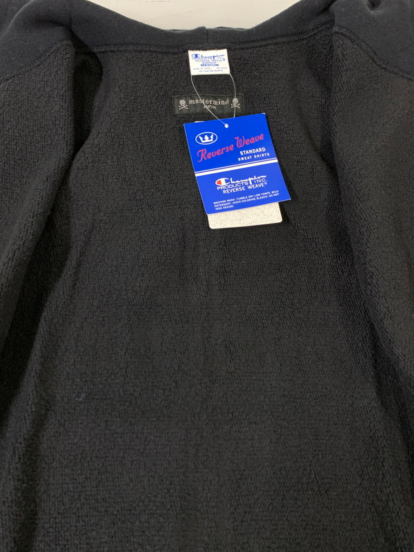 【中古品】【メンズ】 MASTER MIND マスターマインド × CHAMPION チャンピオン REVERSE FULL ZIP HOODED SWEATSHIRT C8-A123 リバース フルジップ フーデッド スウェットシャツ 140-261029-em-02-min サイズ：M カラー：ブラック 万代Net店