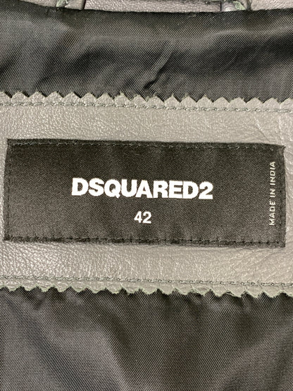 【中古品】【メンズ】 DSQUARED2 ディースクエアード S74AM1203 21AW ダブルライダースジャケット レザージャケット アウター 141-261024-ta-07-min サイズ：42 カラー：グレイ 万代Net店