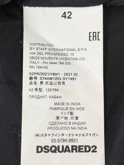 【中古品】【メンズ】 DSQUARED2 ディースクエアード S74AM1203 21AW ダブルライダースジャケット レザージャケット アウター 141-261024-ta-07-min サイズ：42 カラー：グレイ 万代Net店