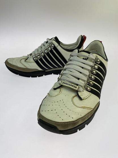 【中古品】【メンズ】 DSQUARED2 ディースクエアード レザー スニーカー 靴 シューズ 163-261026-hu-15-min サイズ：39 1/2 カラー：ホワイト/ブラック 万代Net店