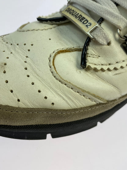 【中古品】【メンズ】 DSQUARED2 ディースクエアード レザー スニーカー 靴 シューズ 163-261026-hu-15-min サイズ：39 1/2 カラー：ホワイト/ブラック 万代Net店