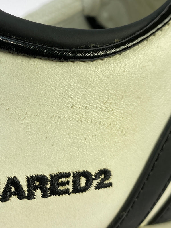 【中古品】【メンズ】 DSQUARED2 ディースクエアード レザー スニーカー 靴 シューズ 163-261026-hu-15-min サイズ：39 1/2 カラー：ホワイト/ブラック 万代Net店